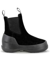 Moon Boot - Schwarze wildleder chelsea boots - Lyst