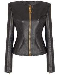 Balmain - Leather Jackets - Lyst