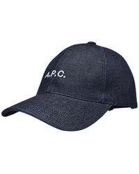 A.P.C. - Blaue canvas charlie mütze - Lyst