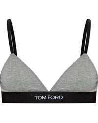 Tom Ford - Ondergoed ,Grijs ,Leer Modal Signature Bra - Lyst