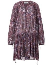 Isabel Marant - Vestido Corto Bess Floral Fruncido - Lyst