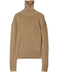 Burberry - Truien & Vesten ,Bruin ,Wol Turtleneck Truien - Lyst