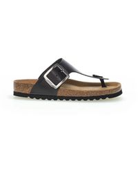 Gabor - Schwarze leder-mulesandalen - Lyst