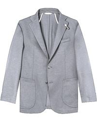Baldessarini - Jassen ,Grijs ,Polyester Grijze Melange Blazer Met Reverskraag Voor - Lyst
