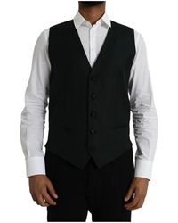Dolce & Gabbana - Zwarte Zijden Formele Jurk Vest - Lyst