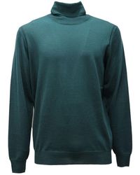 Paolo Pecora - Grüner Woll Rollkragenpullover - Lyst