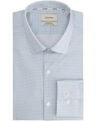 Calvin Klein - Overhemden ,Blauw ,Katoen Slim Stretch Poplin Overhemd - Lyst