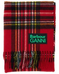 Barbour - Tartan Sjaal Met Dubbele Logo Patch - Lyst