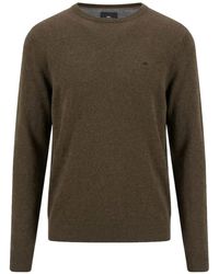 Fynch-Hatton - Truien & Vesten ,Bruin ,Ronde Hals Gebreid - Lyst