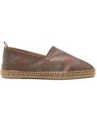 Castañer - Flache erd braune paisley print schuhe - Lyst