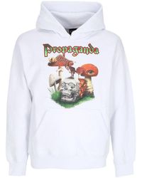Propaganda - Hoodies & Sweatvesten ,Wit ,Katoen Witte Hoodie Met Kangoeroezak - Lyst