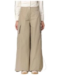 Palm Angels - Wide Leg Cargo Broek Met Trekkoordzoom - Lyst