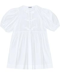 Ganni - Organic Cotton Mini Dress - Lyst