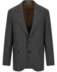 Brunello Cucinelli - Krijtstreep Blazer Van Wol - Lyst
