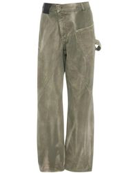 JW Anderson - Grüne twisted workwear jeans - Lyst