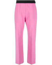MSGM - Broeken ,Roze ,Leren Broek - Lyst