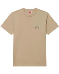 KENZO - Tops ,Katoen Katoenen T-Shirt Met Korte Mouwen En Logo - Lyst