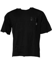 Dolce & Gabbana - Zwart T-Shirt Met Ronde Hals En Dolce &Amp; Gabbana-Logopatch Van Katoen - Lyst