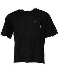 Dolce & Gabbana - Zwart T-Shirt Met Ronde Hals En Dolce &Amp; Gabbana-Logopatch Van Katoen - Lyst