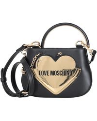 Love Moschino - Schwarze herz-metall-clutch-tasche,baby heart handtasche - Lyst