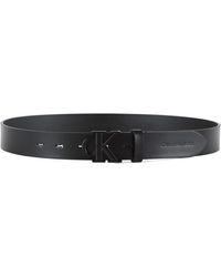 Calvin Klein - Cinturón de cuero con hebilla de logo - Lyst