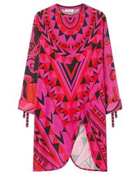 PUCCI - Jurk Met Lange Mouwen En Manuba-Print - Lyst