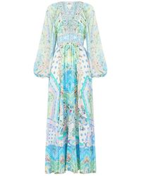CAMILLA - Kleedjes ,Veelkleurig ,Lace Up Front Long Dress - Lyst