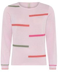 Skovhuus - Gestreifte pullover bluse rose - Lyst
