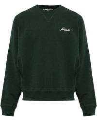 Acne Studios - Hoodies & Sweatvesten ,Groen ,Katoen Fleece Sweatshirt Met Logo - Lyst