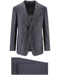 Tom Ford - Kostuums ,Grijs ,Wol Prince Of Wales Check Single-Breasted Suit - Lyst