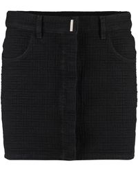 Givenchy - Rokken ,Zwart ,Katoen Monogram Jacquard Mini Rok - Lyst