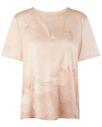 Marc Cain - Kortarmige Blouse Van Zuivere Zijde - Lyst