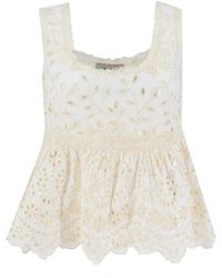 Ermanno Scervino - Baumwoll macramé spitzen blumen top - Lyst