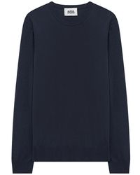 Alpha Studio - Hoodies & Sweatvesten ,Blauw ,Girocollo Crepe - Lyst