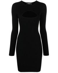 DSquared² - Ribgebr1Eide Midi-Jurk - Lyst