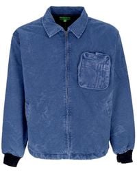 Huf - Jassen ,Blauw ,Katoen Canvas Werkjas Blauw - Lyst
