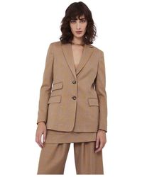 Silvian Heach - Jassen ,Bruin ,Polyester Geruite Blazer - Lyst