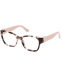 Guess - Vierkante Bril Met Iconisch Logo En Strass Details - Lyst