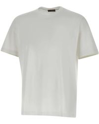 Herno - Tops ,Wit ,Katoen Resort T-Shirt Van Katoen En Lichte Stretch Nylon - Lyst