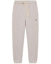 Autry - Broeken ,Grijs ,Katoen Gemêleerde Katoenen Sweatpants Met Trekkoord - Lyst