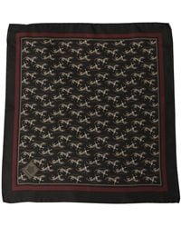 Dolce & Gabbana - Black Horse Silk Pocket Square Foulard Scarf - Lyst