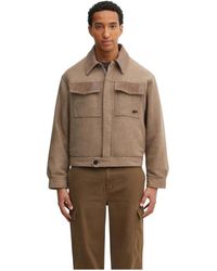 Filling Pieces - Jassen ,Bruin ,Wol Box Jacket Varsity - Lyst