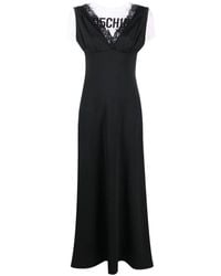Moschino - Robe Longue À Logo Imprimé - Lyst
