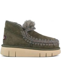 Mou - Schoenen ,Groen ,Suède Groene Suède Enkellaars Sneakers - Lyst