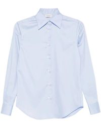 Mazzarelli - Lichtblauw Overhemd Lange Mouwen - Lyst