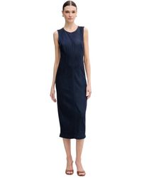 Guess - Kleedjes ,Blauw ,Dahlia Midi Jurk - Lyst