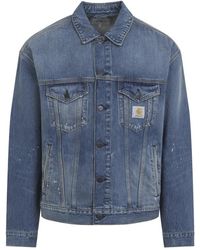 Carhartt - Jassen ,Blauw ,Katoen Helston Jacket - Lyst