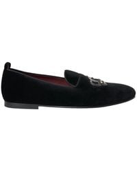 Dolce & Gabbana - Pantofola in velluto con ricamo corona - Lyst