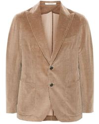 Tagliatore - Cord-blazer peak revers braun - Lyst