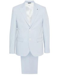 Manuel Ritz - Kostuums ,Blauw ,Wol Single-Breasted Suit - Lyst